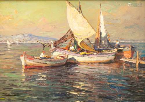 Maurice F. PERROT (1892-1935). "Pêcheurs à la Ponche, S...