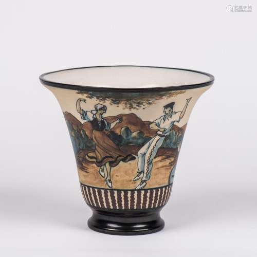 CIBOURE - Richard LE CORRONE (1909 - 1977). Vase cornet en c...