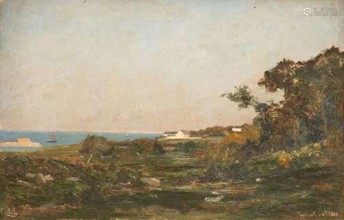 Édouard LECONTE (1837-1869). "Vue de Tréboul sur Mer&qu...