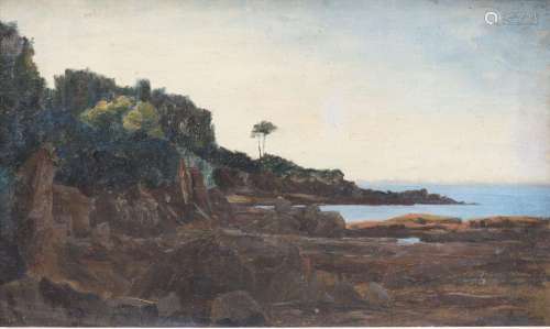 Édouard LECONTE (1837-1869). "Pointe de Leydé, Tréboul&...
