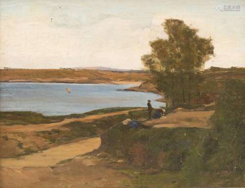 Édouard LECONTE (1837-1869). "Vue de la baie de Douarne...