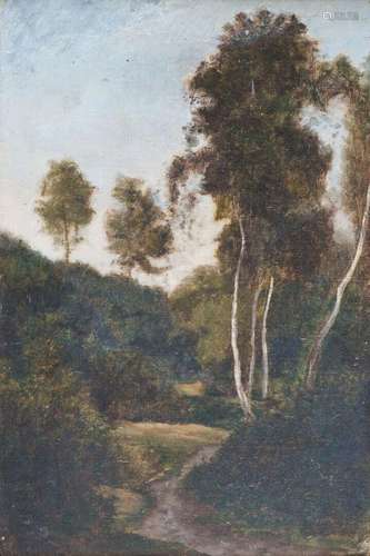 Édouard LECONTE (1837-1869). "Paysage de la vallée de C...