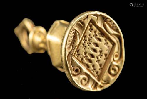 17th C. English Gold Fob Seal Lady Jenkinson of Walton