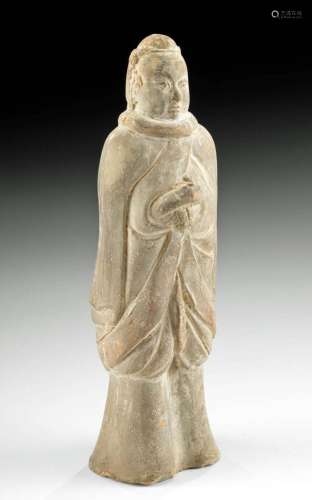 Chinese Wei Dynasty Pottery Figure Standing Male