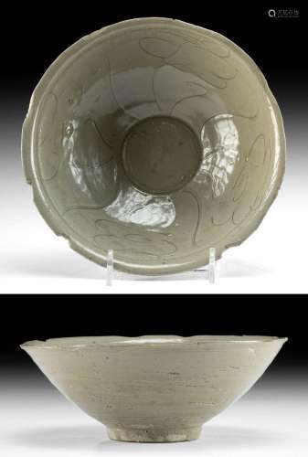 Chinese Song Pottery Bowl, Abstract Motifs