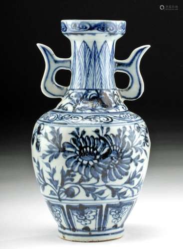 Fine 19th C. Chinese Qing Porcelain Vase Florals