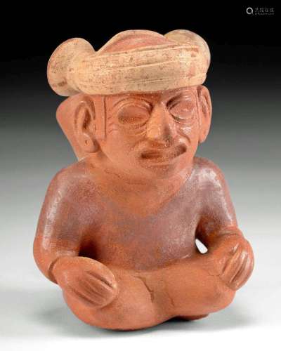 Moche I Pottery Figural Vessel - Seated Lord King
