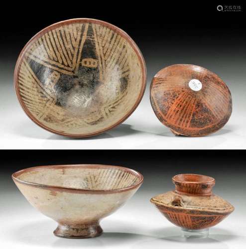 2 Narino Pottery Vessels - Bowl & Jar