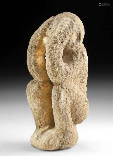 Costa Rican Stone Squatting Figure