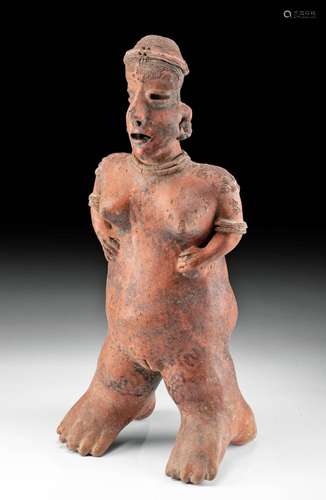 Huge Nayarit San Sebastian Pottery Female Figure