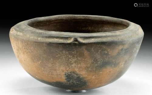 Mississippian Caddo Pottery Bowl w/ Incised Rim
