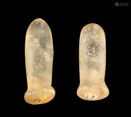 Neolithic African Late Stone Age Quartz Ear Plugs (pr)