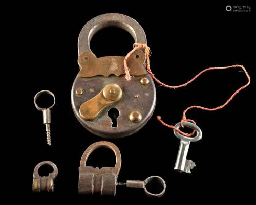 18th C. European Iron Locks & Keys (3 prs)