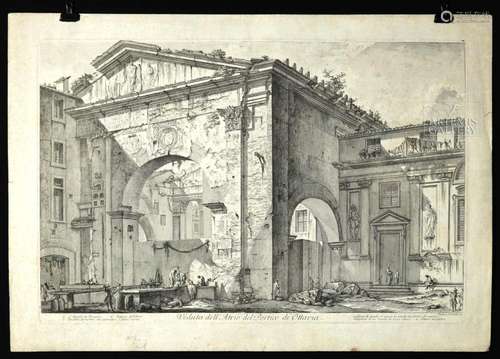 18th C. Piranesi Etching - Atrium of Portico of Octavia