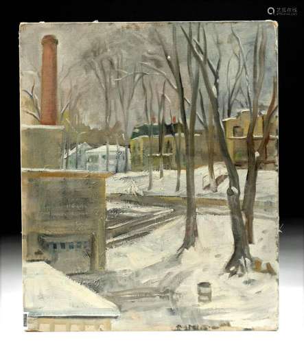 1932 William Draper Painting Hometown Hopedale, MA