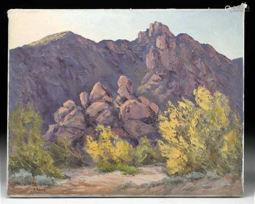 Signed Susanne Nyberg Painting - Arizona Desert (1980s)