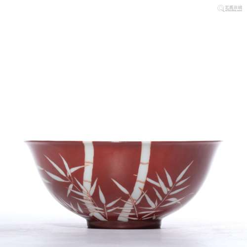 A COPPER-RED BOWL.MARK OF DAOGUANG