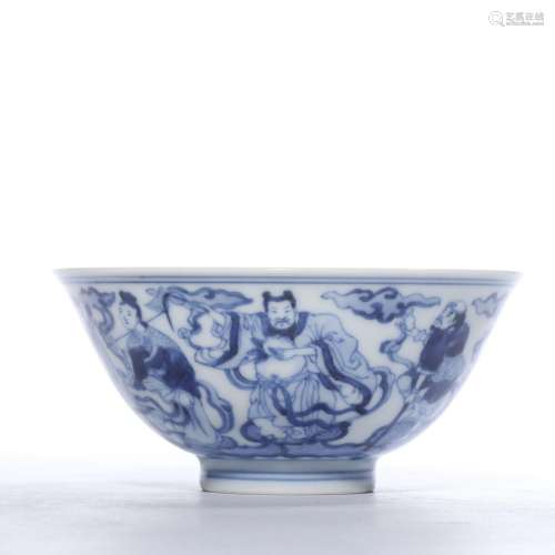 A BLUE AND WHITE BOWL.QING DYNASTY
