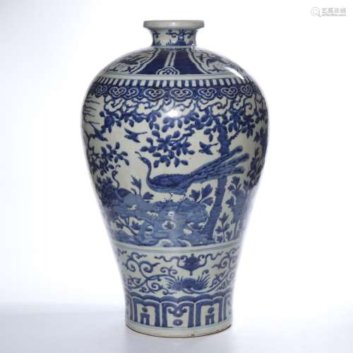 A BLUE AND WHITE 'PHOENIX' MEIPING.MING DYNASTY