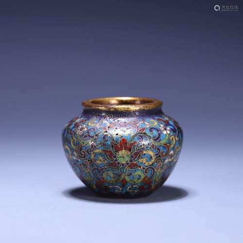 A CLOISONNE ENAMEL BRONZE WATERPOT.QING DYNASTY