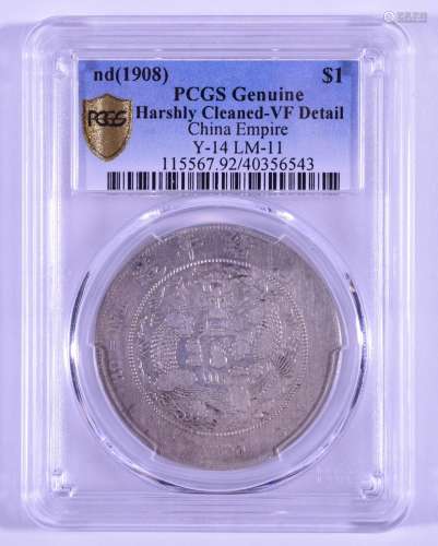 1908.CHINA-EMPIRE $1.PCGS VF-DETAIL