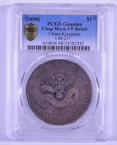 1898.CHINA-KIANGNAN $ 1.PCGS VF DETAIL