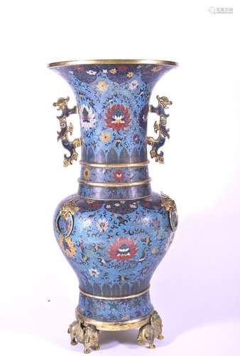 A CLOISONNE ENAMEL BRONZE VASE.MARK OF JINGTAI