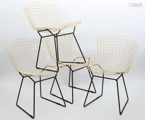 Mid Century Bertoia for Knoll Two-Tone Wire Chairs