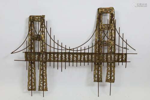 Vintage Brutalist Jere Style Suspension Bridge Art