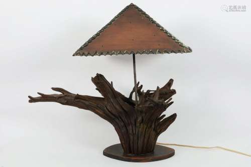 Vintage Driftwood Adirondack Table Lamp