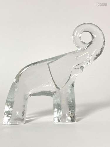 Vintage Kosta Boda Zoo Elephant Glass Figurine