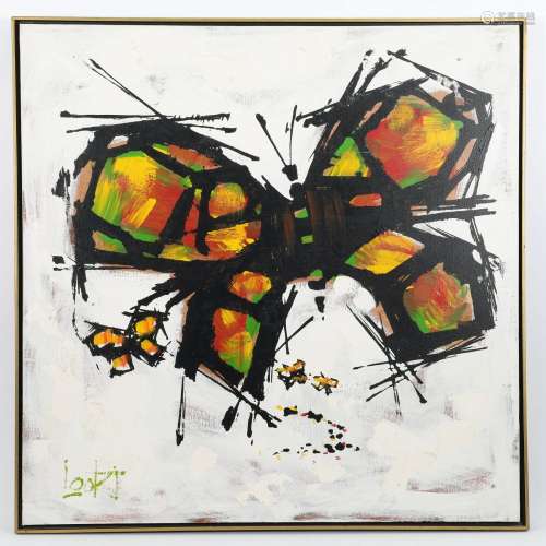 1970 Turner Co Chicago MCM Butterflies Painting
