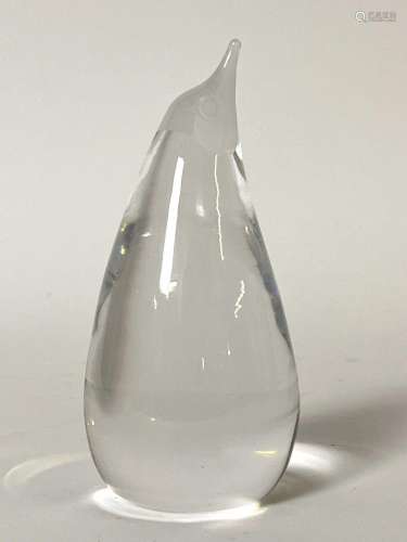Signed Kosta Boda Art Glass Penguin Figurine Hoff