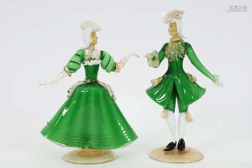 Vintage Murano Lady and Gentleman Figurines