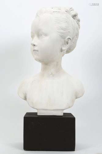 Vintage Plaster Bust of Young Girl