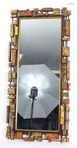 Modernist Brutalist Syroco Mirror