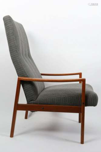 Mid Century Modern Teak Upholstered Armchair