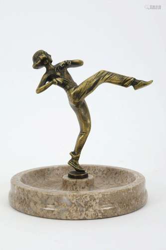 1930s Bronze Deco Dancing Lady Vide Poche