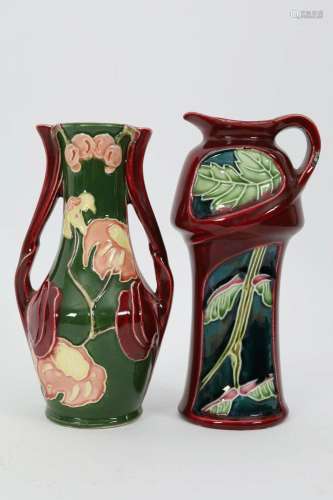 Pair Art Nouveau Majolica Vases