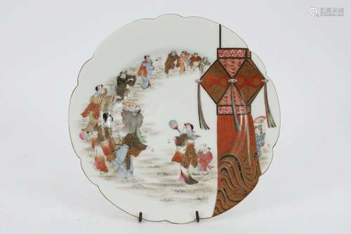 Japanese Antique Imura Dish, Festival Scene