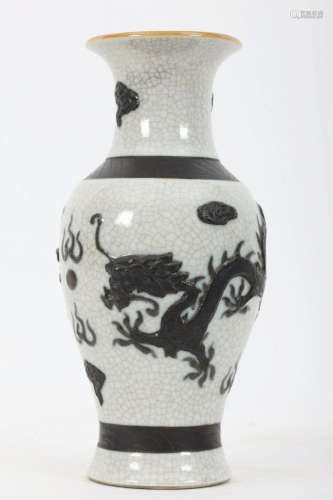 Antique Chinese Signed Dragon Vase