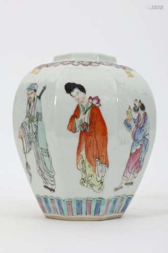 Antique Chinese Octagonal Vase