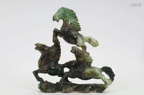 Chinese Jade Horses Group