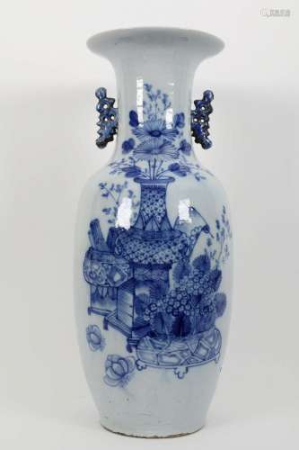 Large Antique Chinese Blue and White Vase