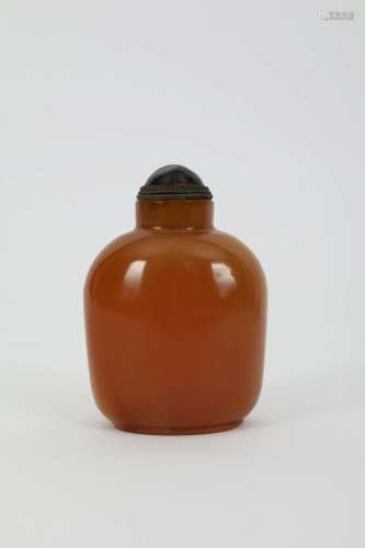 Antique Chinese Mottled Amber Glass Snuff Bottle