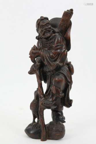 Chinese Carved Hardwood Figure of a Man