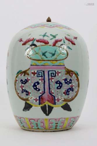 Antique Chinese Famille Rose Ginger Jar / Pot