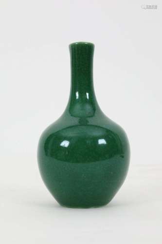 Chinese Green Monochrome Miniature Bottle Vase