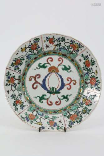 Chinese Famille Verte Plate Decorated With Foliage