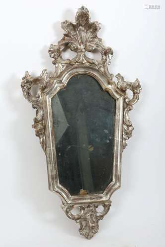 18th C. Italian White Gold Leaf Mirror